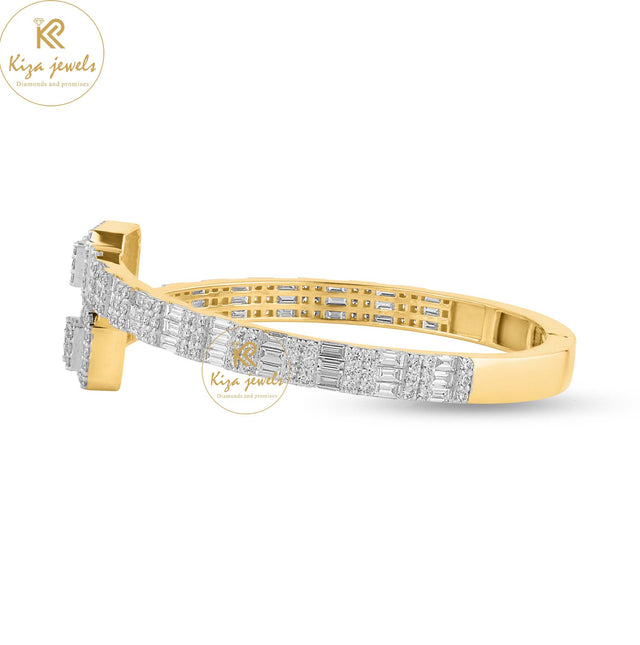 4.75  TDW Baguette & Round Cut Diamond Bangle Bracelet