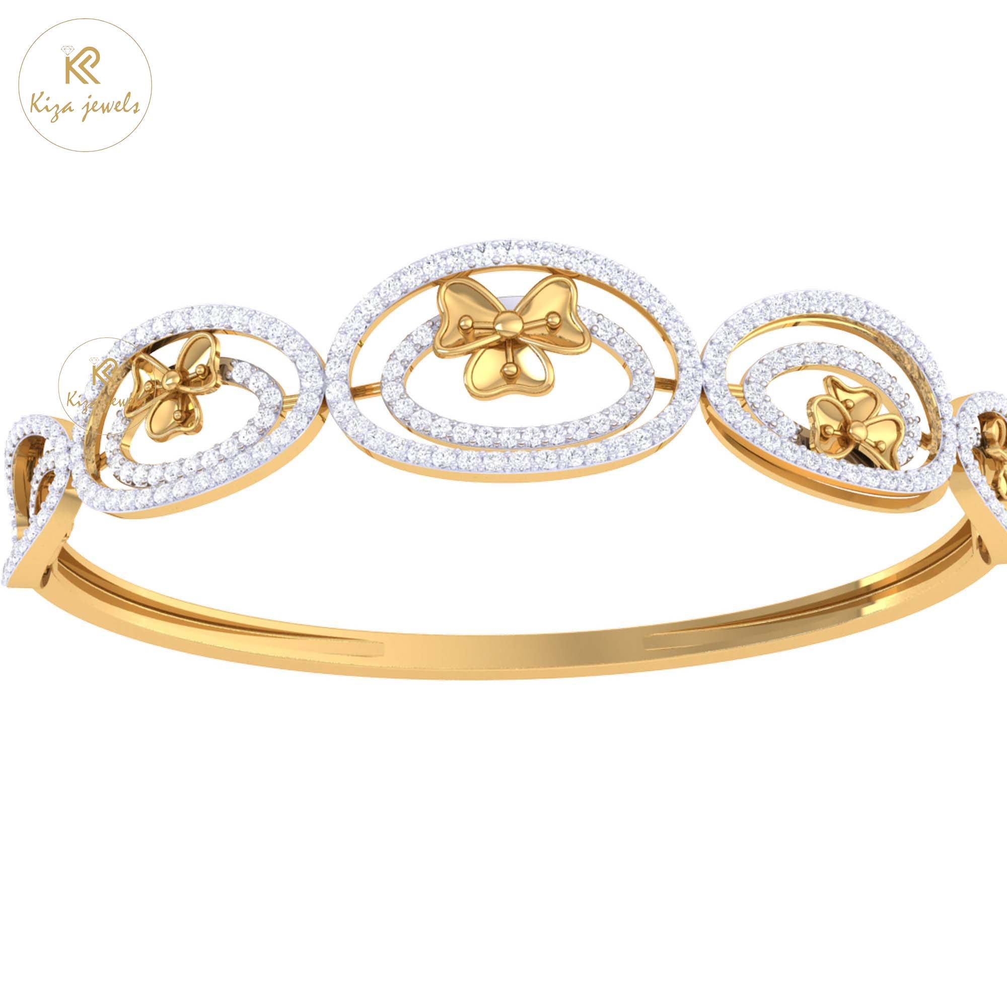 2.05 TDW Round Cut Diamond Bangle Bracelet