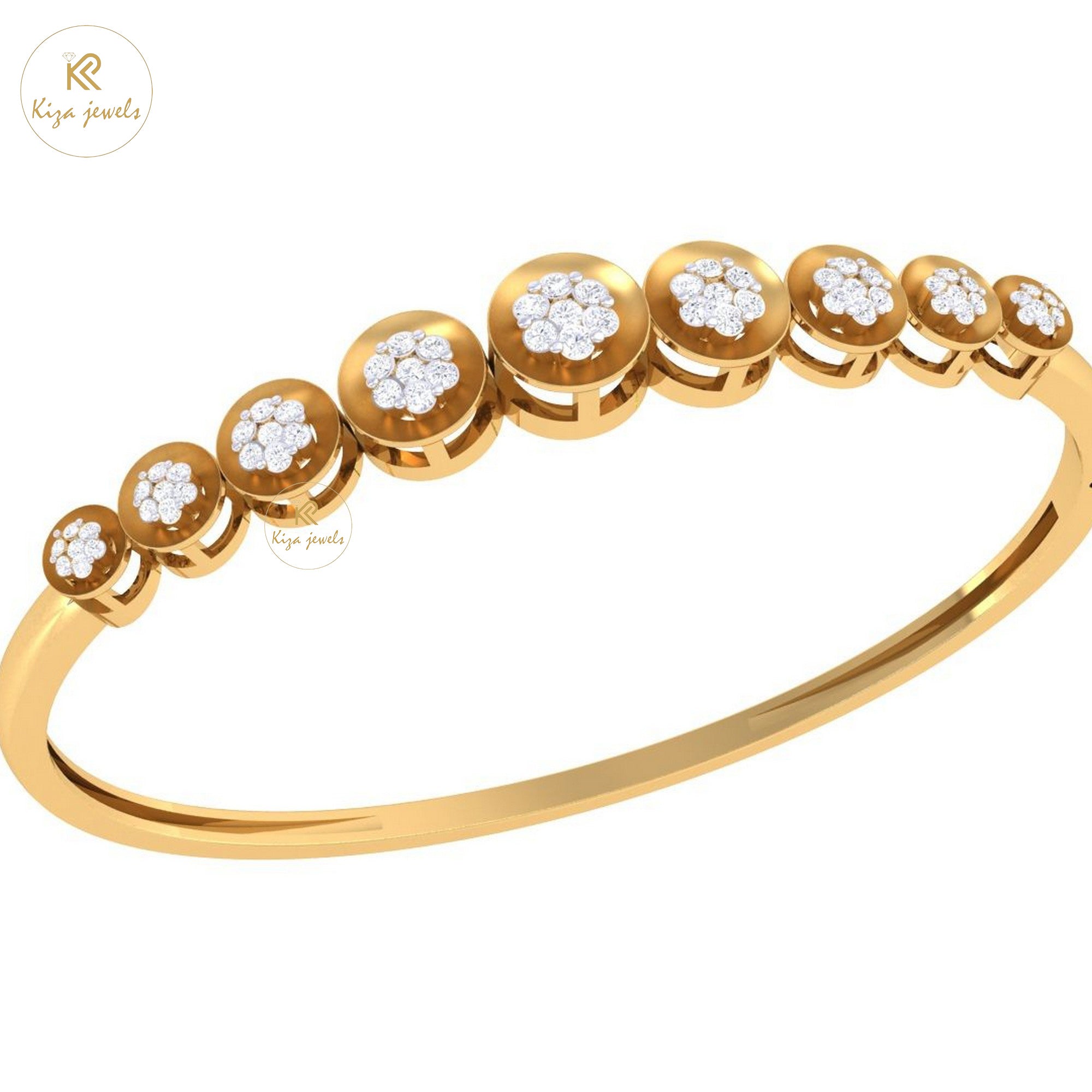 0.67 TDW Round Cut Diamond Women's Bangle Bracelet