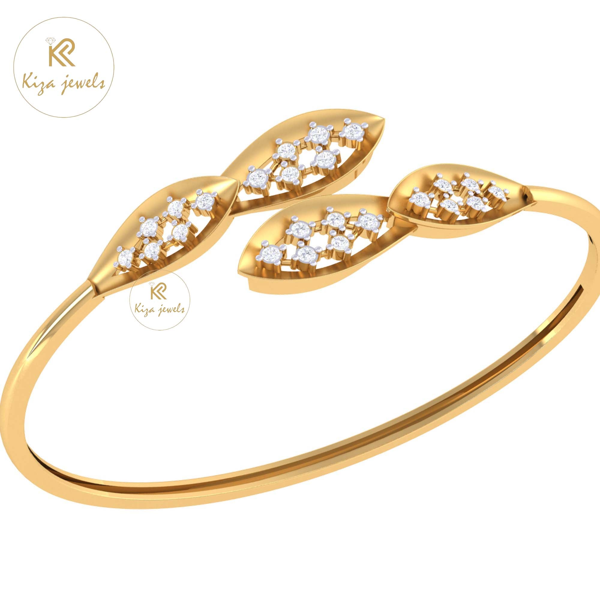 0.39 TDW Round Cut Diamond Bangle Bracelet