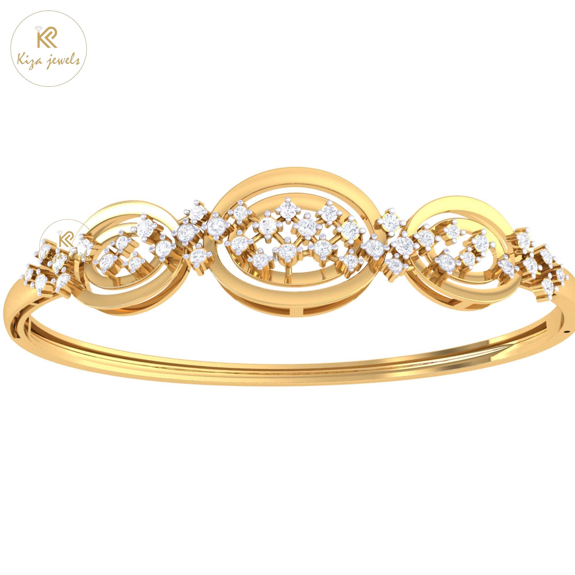 0.69 TDW Round Cut Diamond Bangle Bracelet