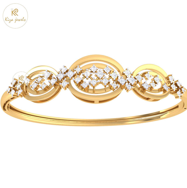 0.69 TDW Round Cut Diamond Bangle Bracelet