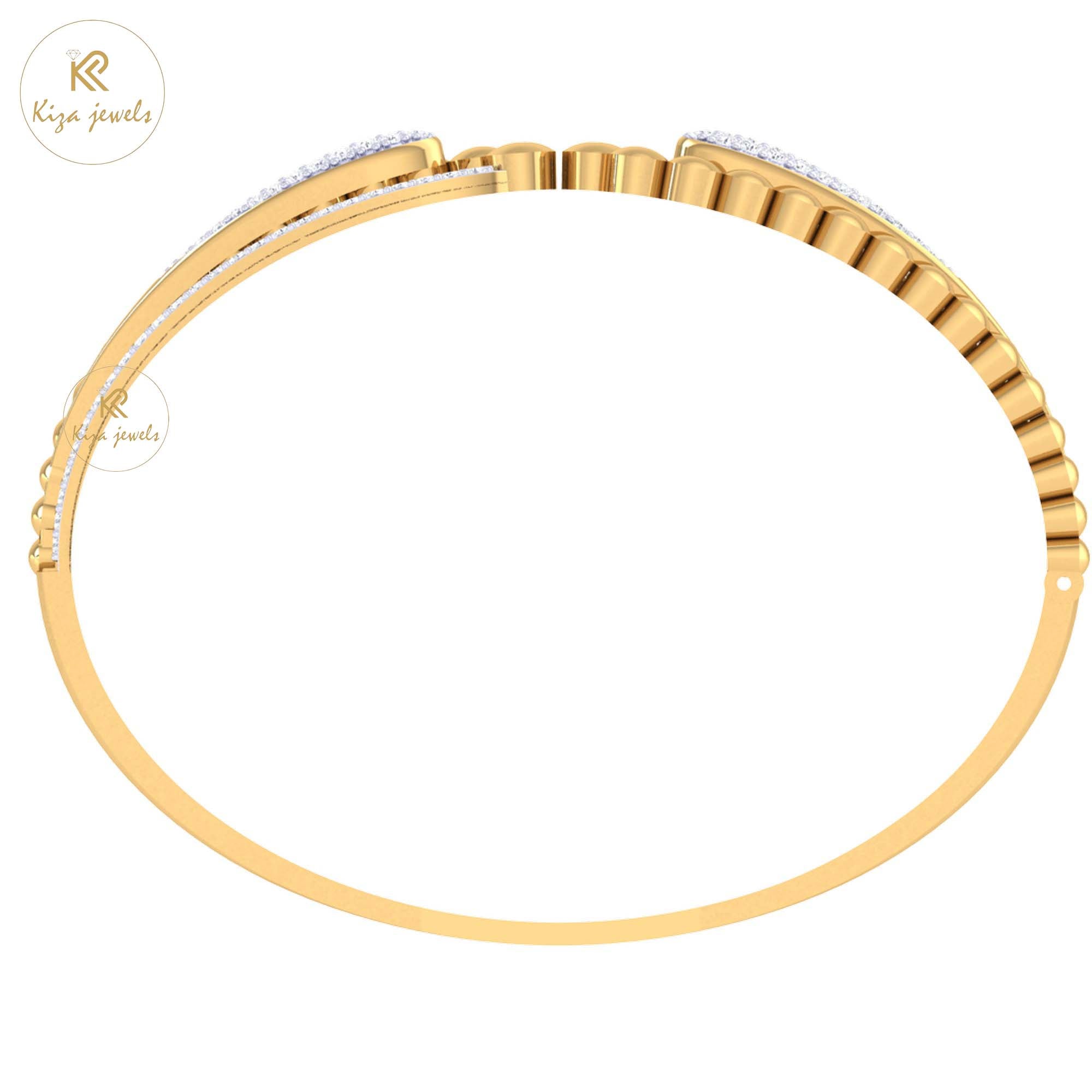 1.11 TDW Round Cut Diamond Bangle Bracelet