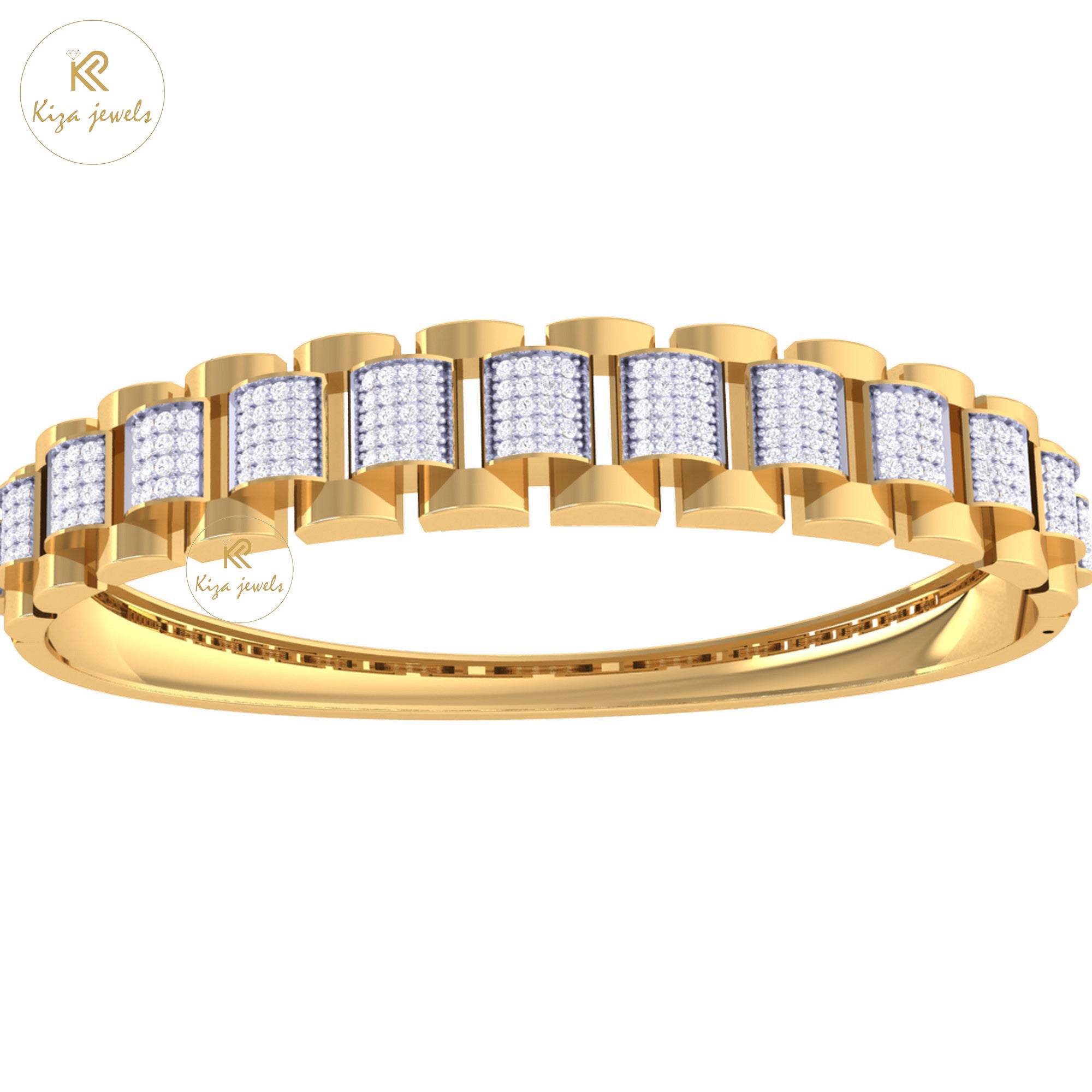 1.54 TDW Round Cut Diamond Women's Bangle Bracelet