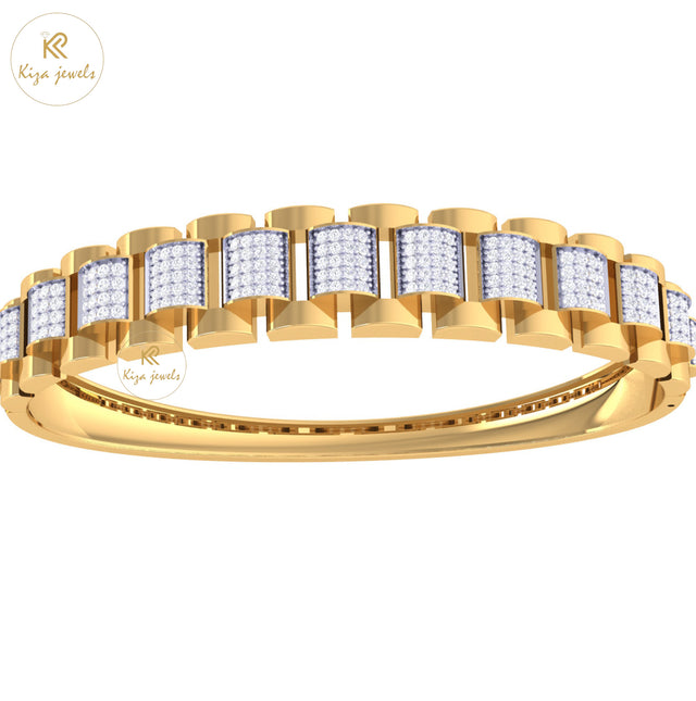 1.54 TDW Round Cut Diamond Women's Bangle Bracelet