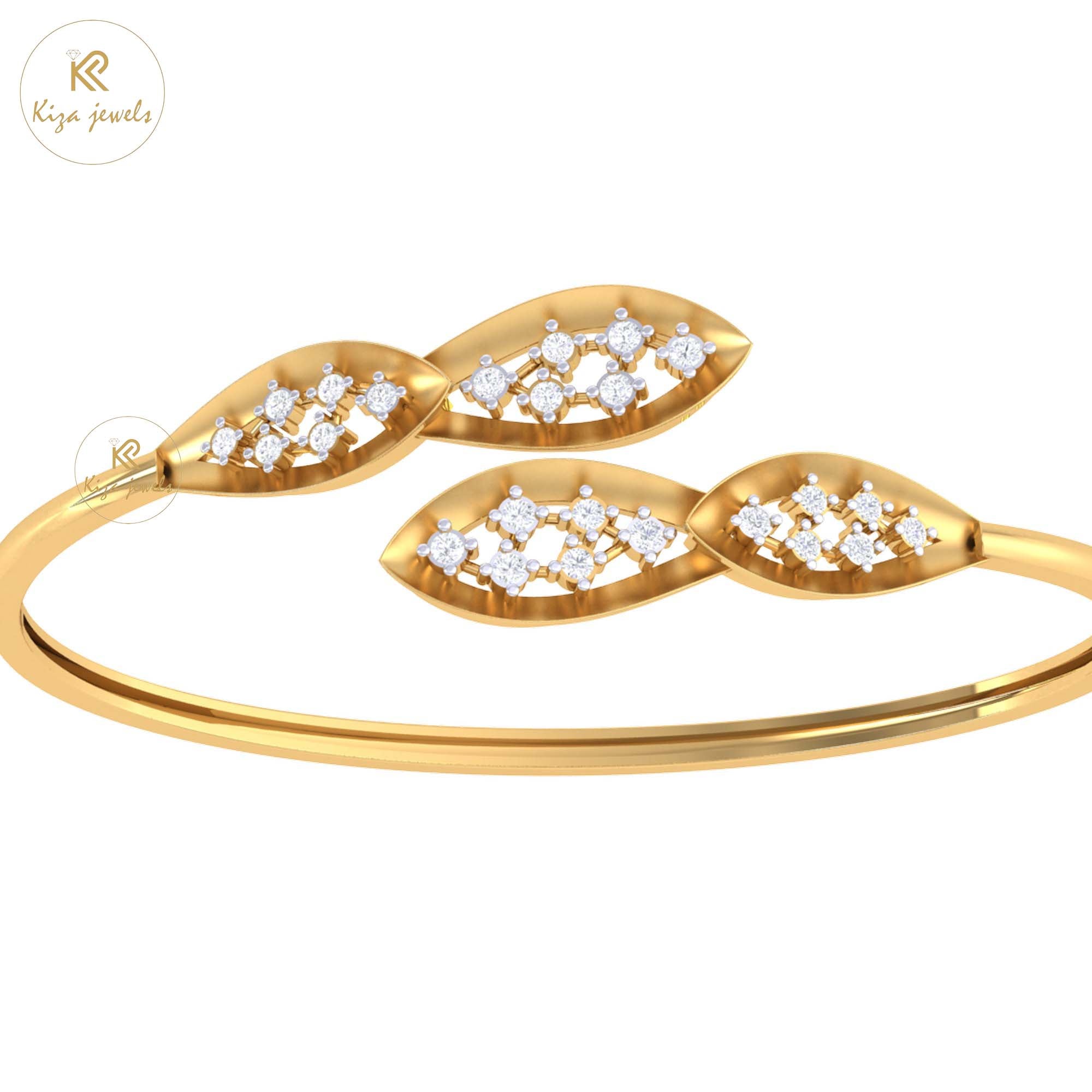 0.39 TDW Round Cut Diamond Bangle Bracelet