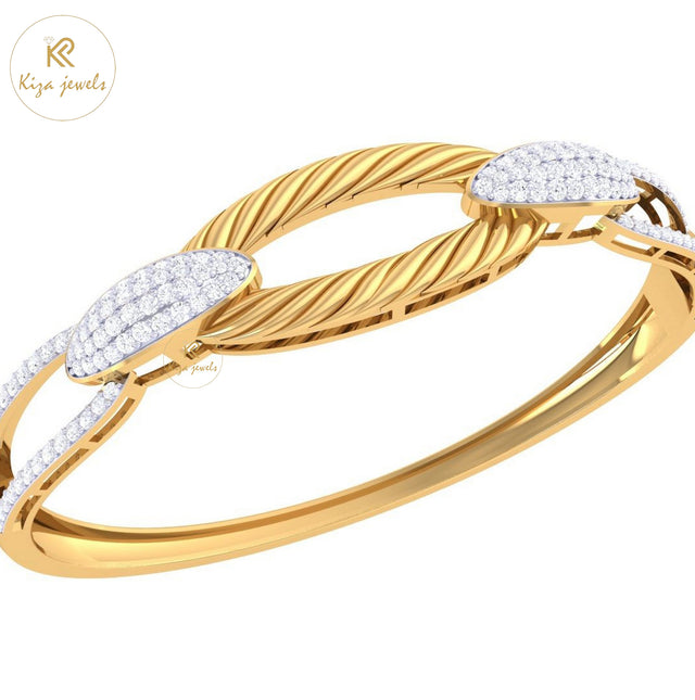 1.57 TDW Round Cut Diamond Women's Bangle Bracelet