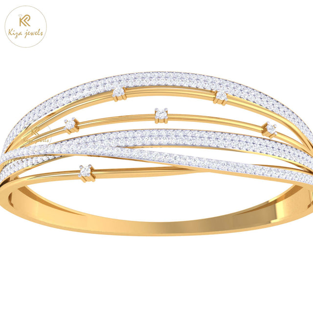 3.01 TDW Round Cut Diamond Bangle Bracelet