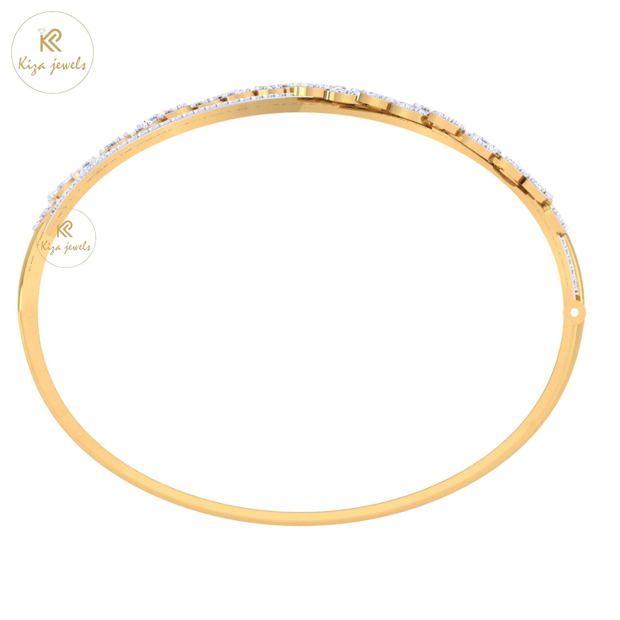 1.91 TDW Round Cut Diamond Bangle Bracelet