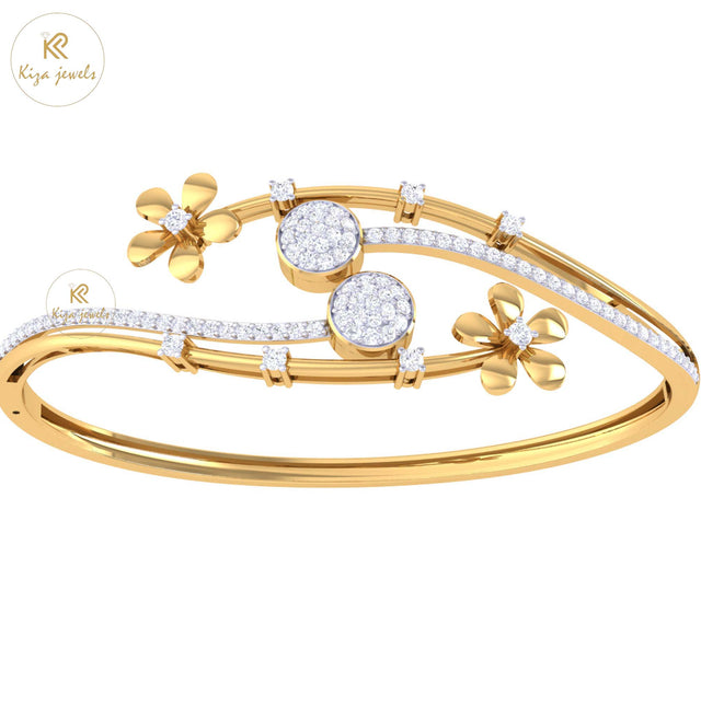 1.19 TDW Round Cut Diamond Bangle Bracelet