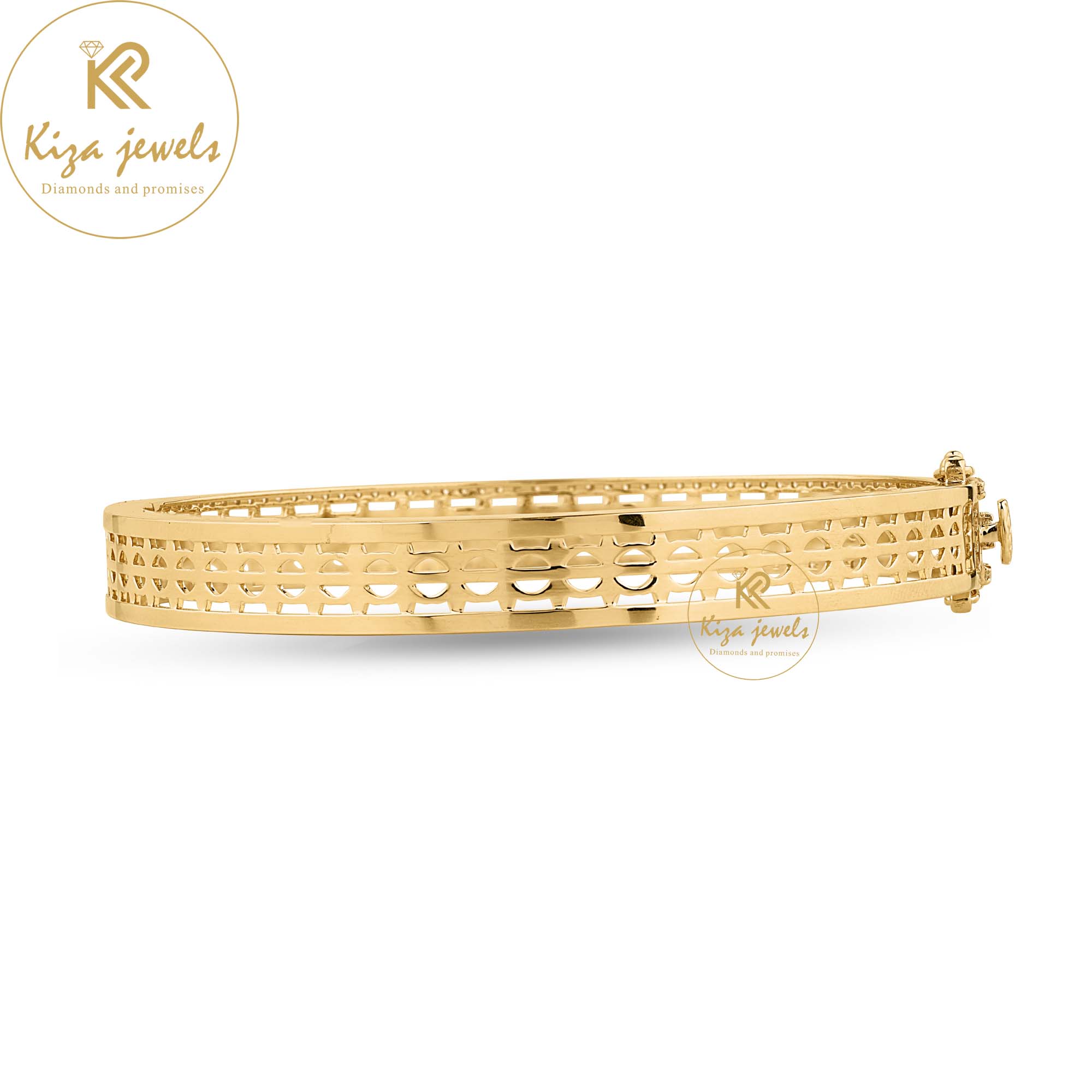 3.04 TDW Round Cut Diamond Bangle Bracelet