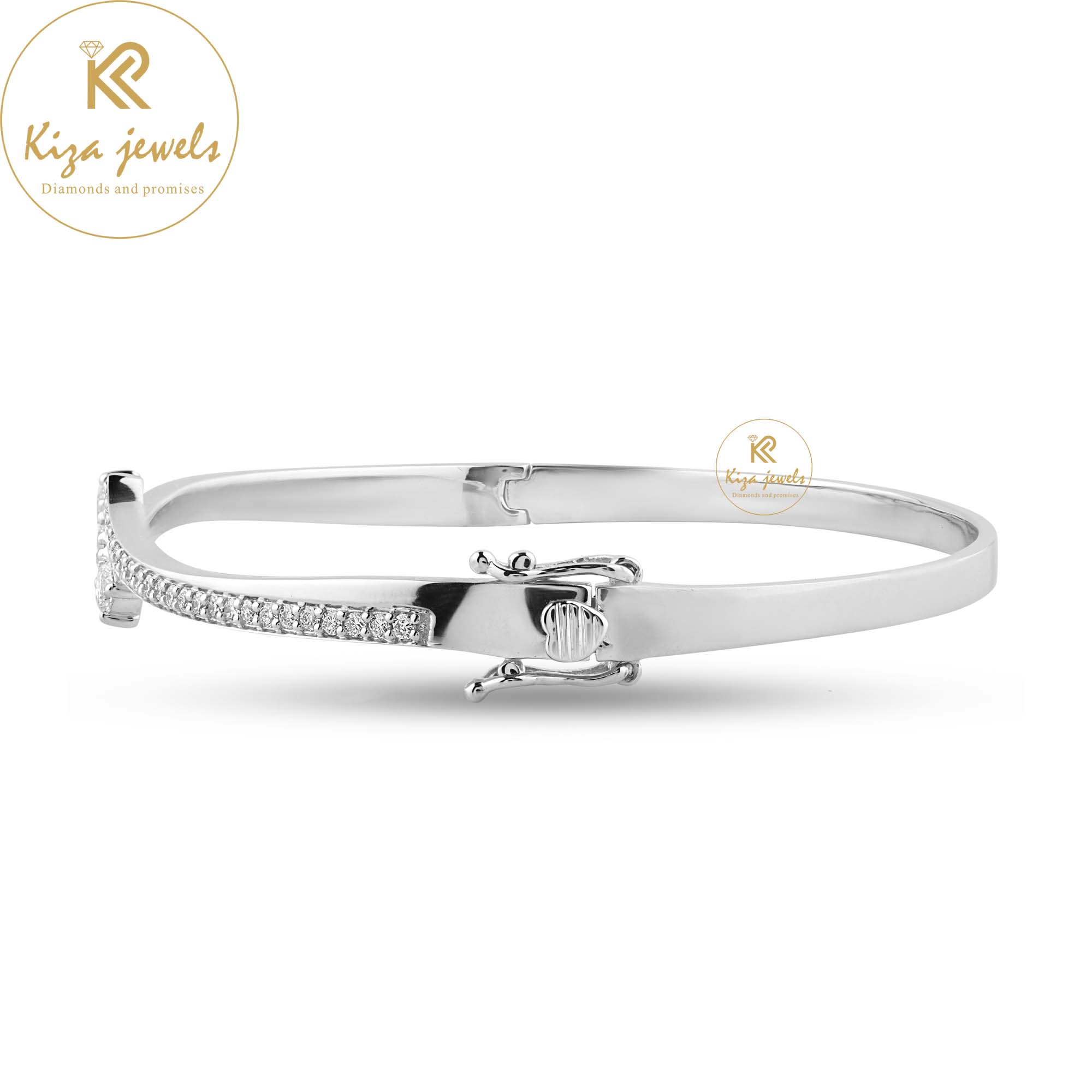 1.053 TDW Round Cut Diamond Bangle Bracelet