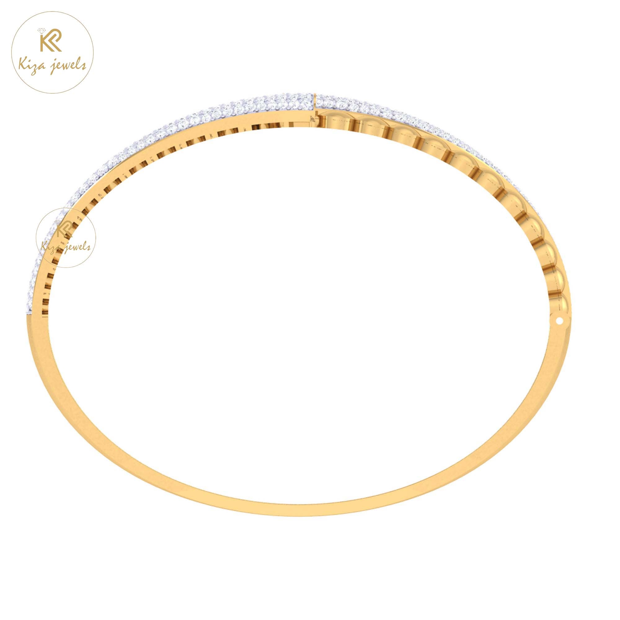 1.17 TDW Round Cut Diamond Bangle Bracelet