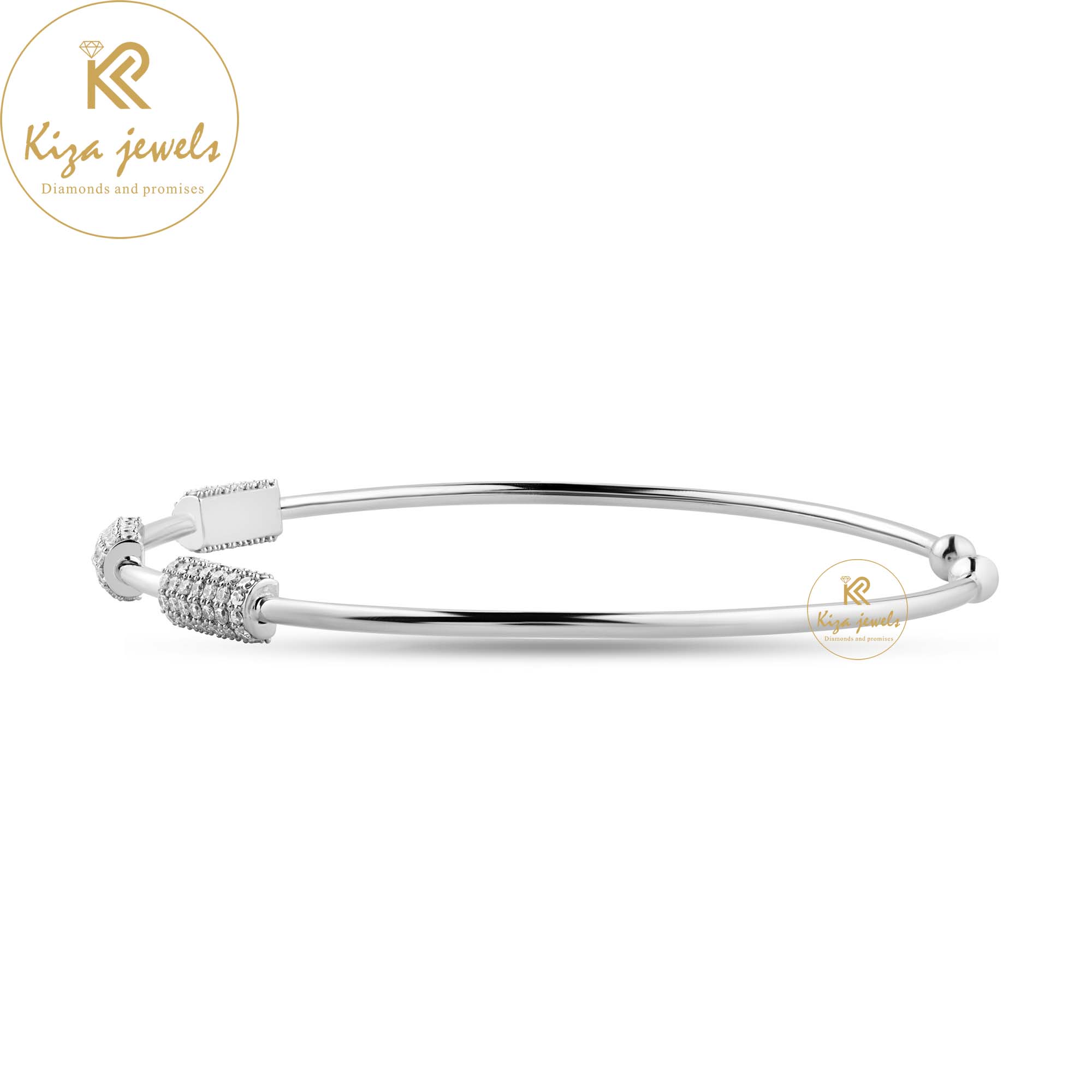 0.81 TDW Round Cut Diamond Bangle Bracelet