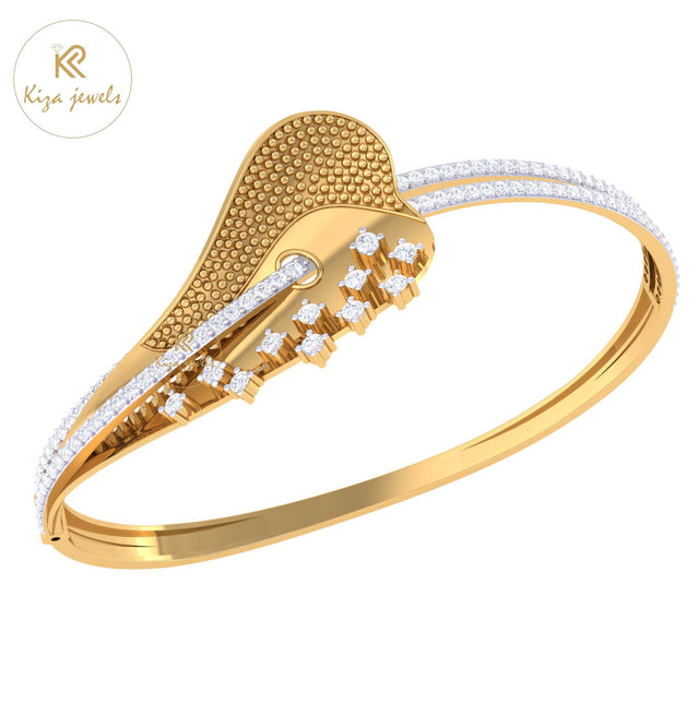 1.58 TDW Round Cut Diamond Women's Bangle Bracelet