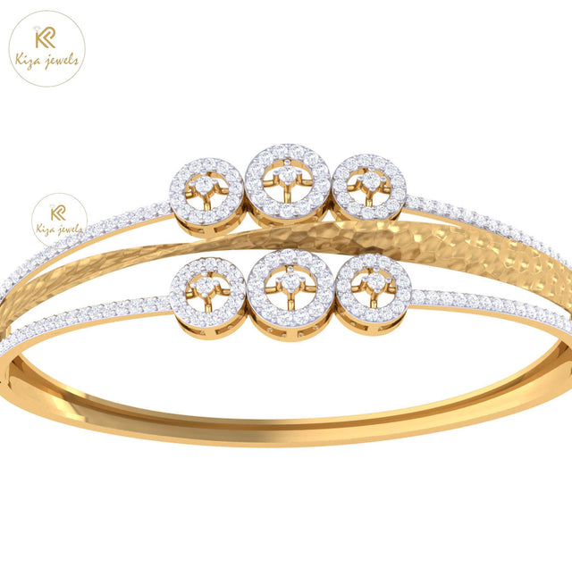 1.96 TDW Round Cut Diamond Bangle Bracelet