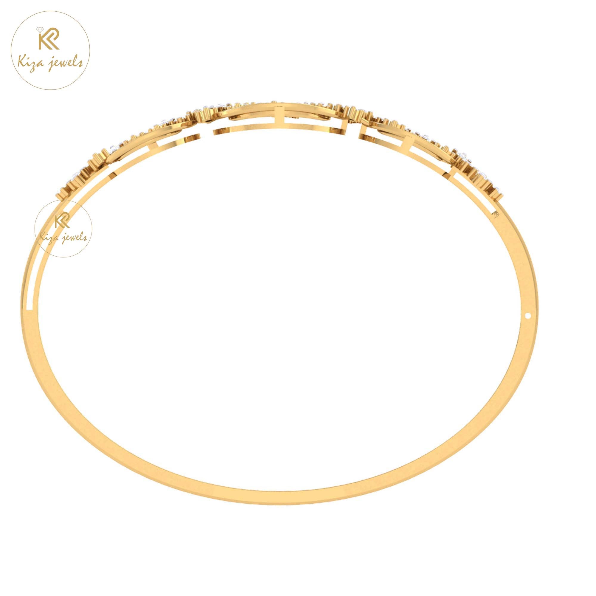 0.69 TDW Round Cut Diamond Bangle Bracelet