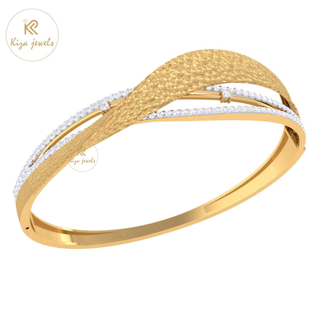 1.44 TDW Round Cut Diamond Bangle Bracelet