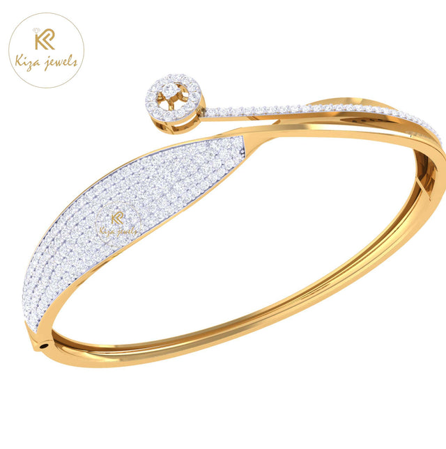 1.11 TDW Round Cut Diamond Bangle Bracelet