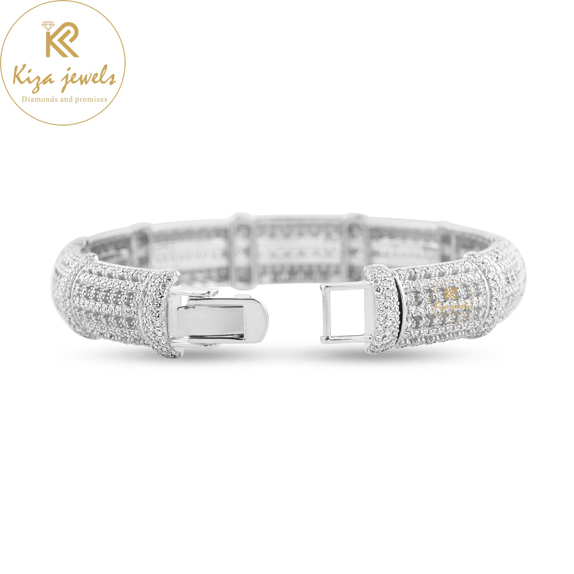 9.164 CT Round Cut Diamond Bangle Bracelet