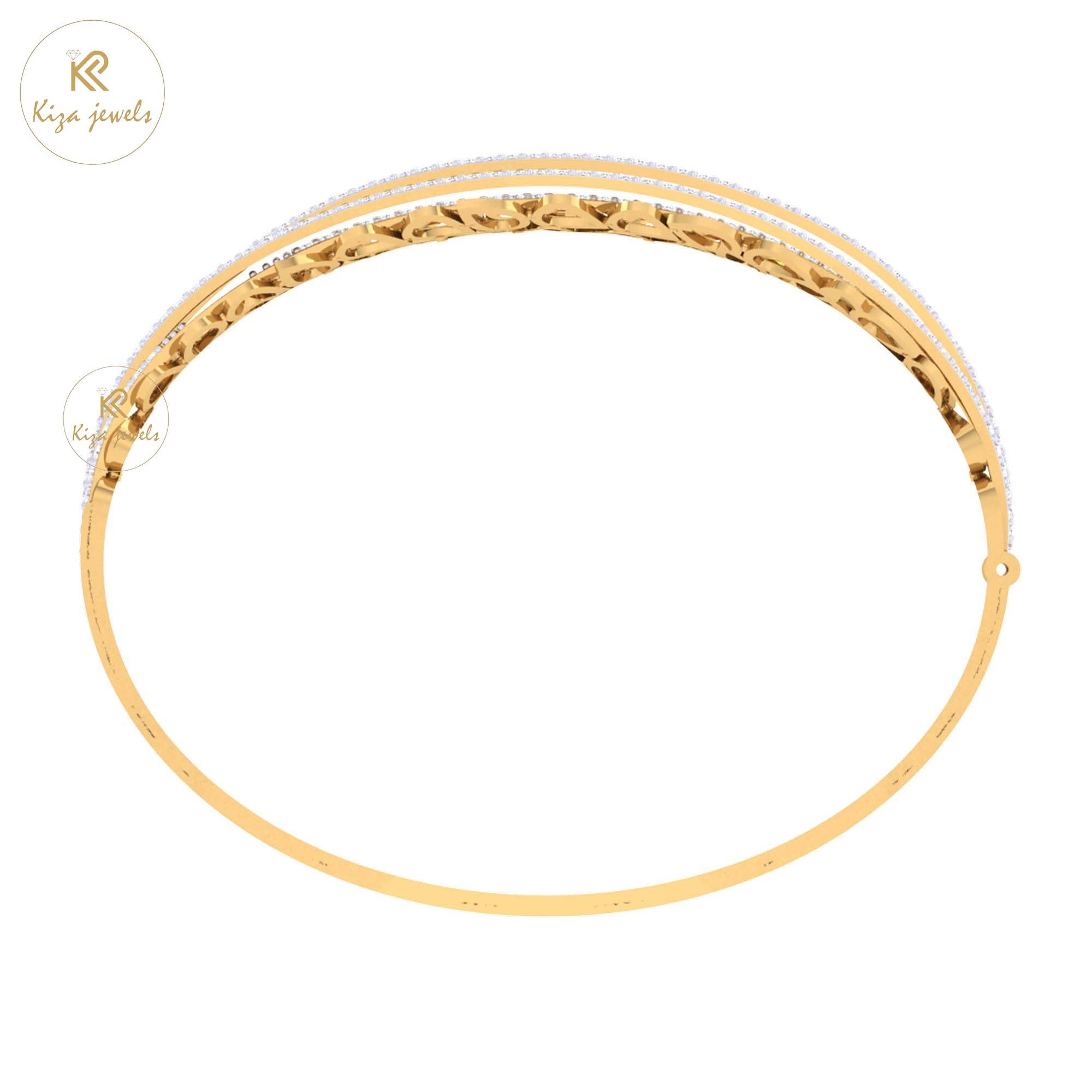 2.15 TDW Round Cut Diamond Women's Bangle Bracelet