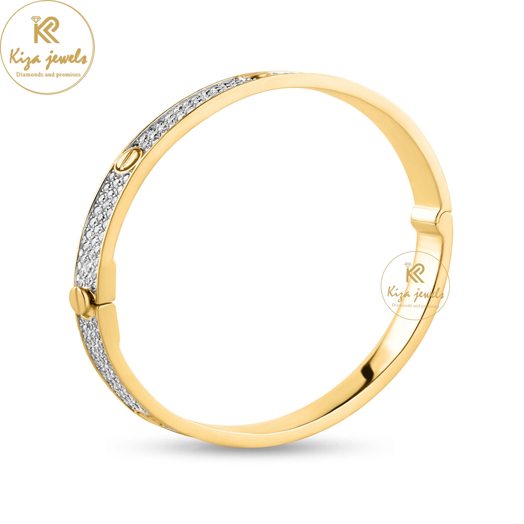 3.58 TDW Round Cut Diamond Bangle Bracelet