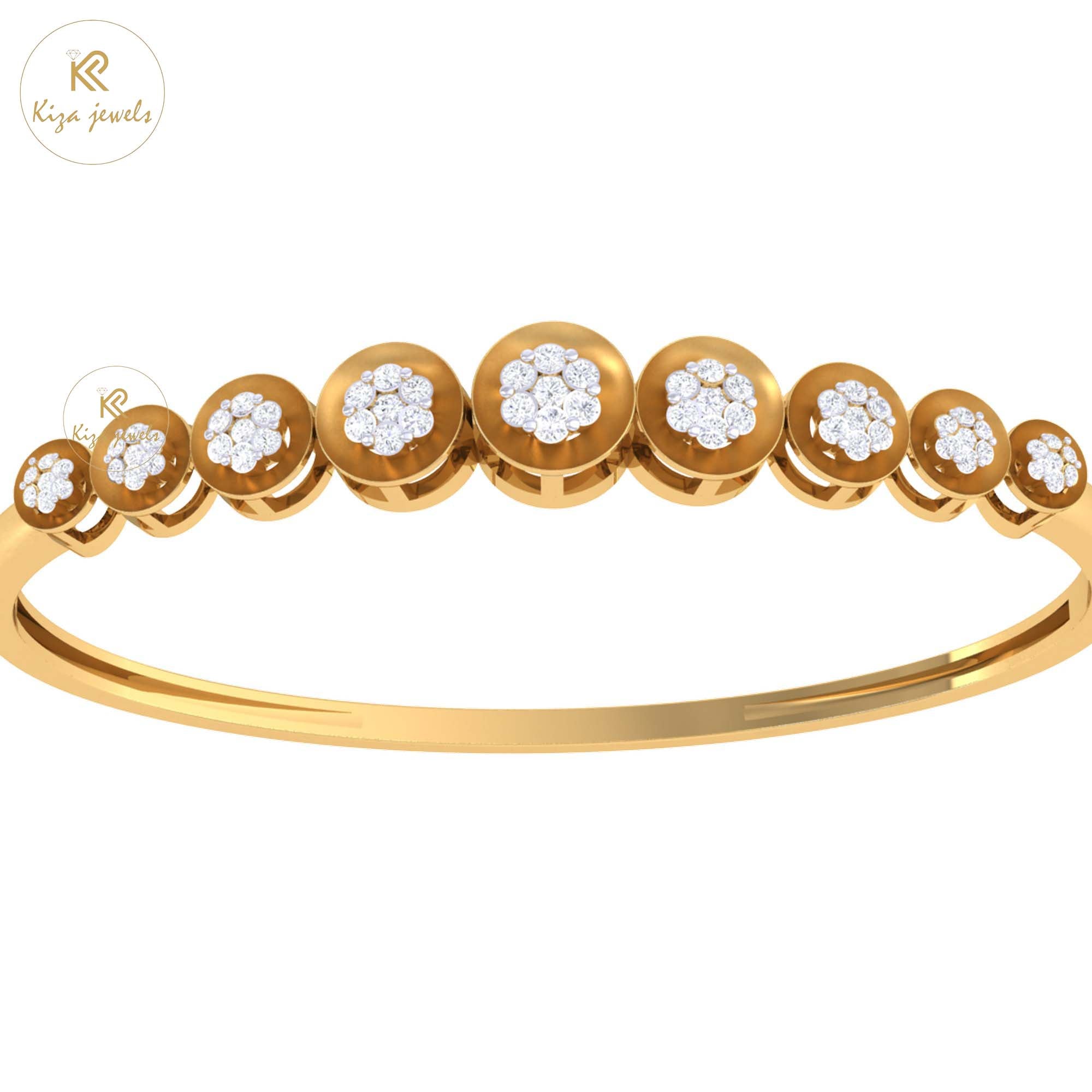 0.67 TDW Round Cut Diamond Women's Bangle Bracelet