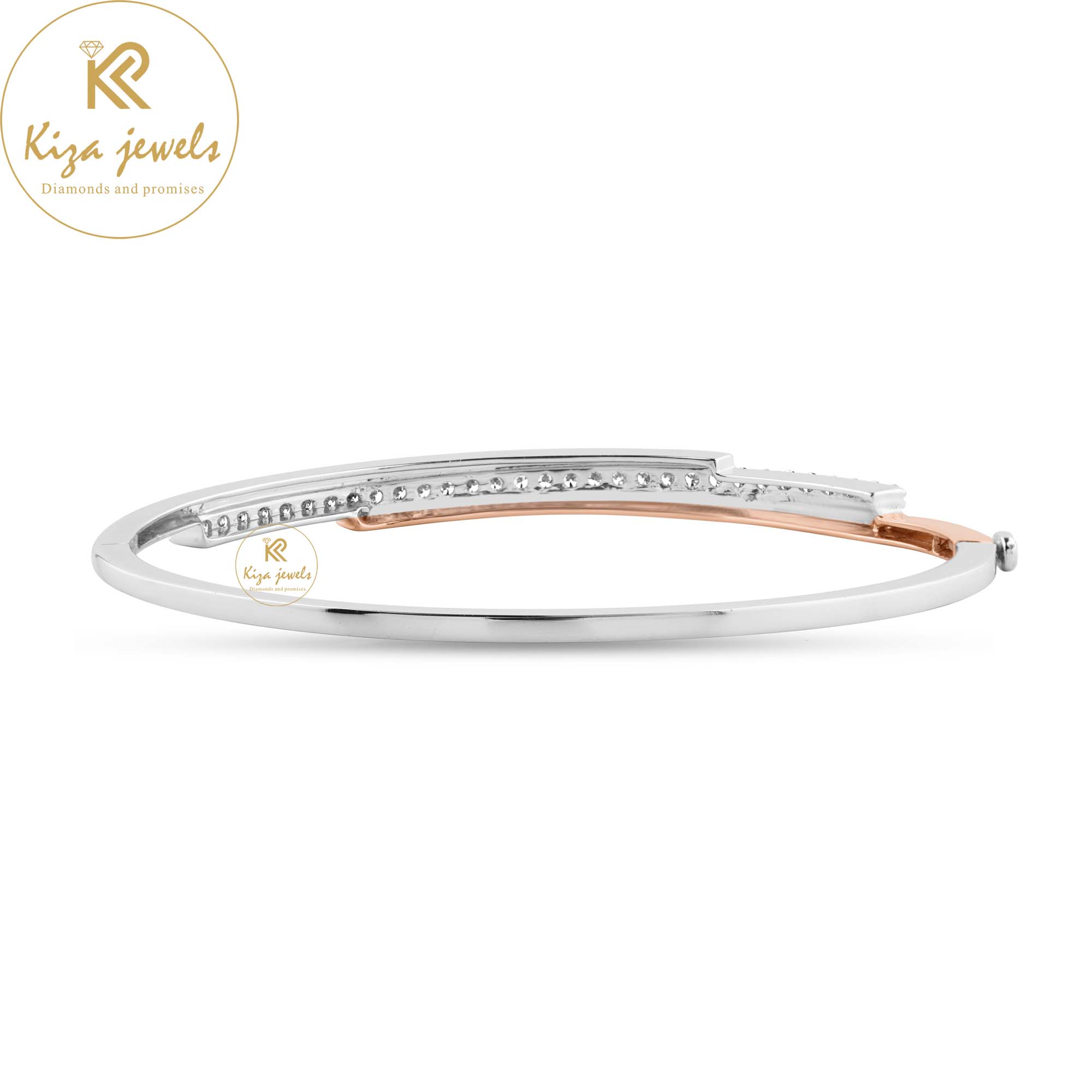 0.60 TDW Round Cut Diamond Bangle Bracelet