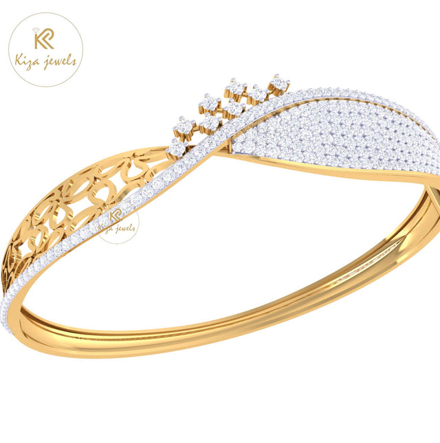 2.49 TDW Round Cut Diamond Women's Bangle Bracelet