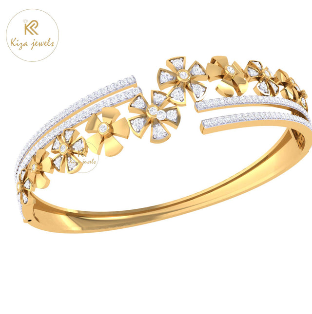 1.62 TDW Round Cut Diamond Bangle Bracelet