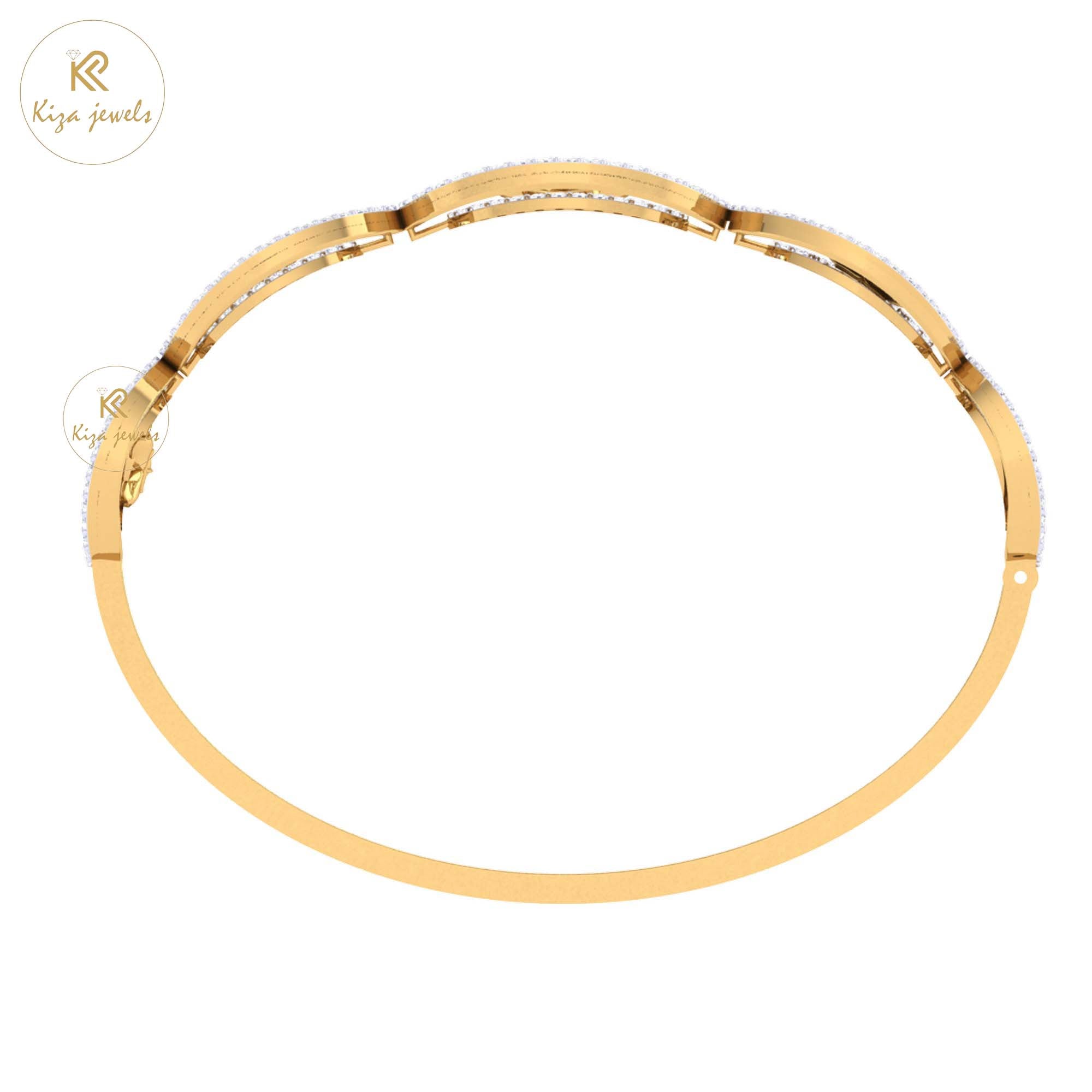 2.05 TDW Round Cut Diamond Bangle Bracelet