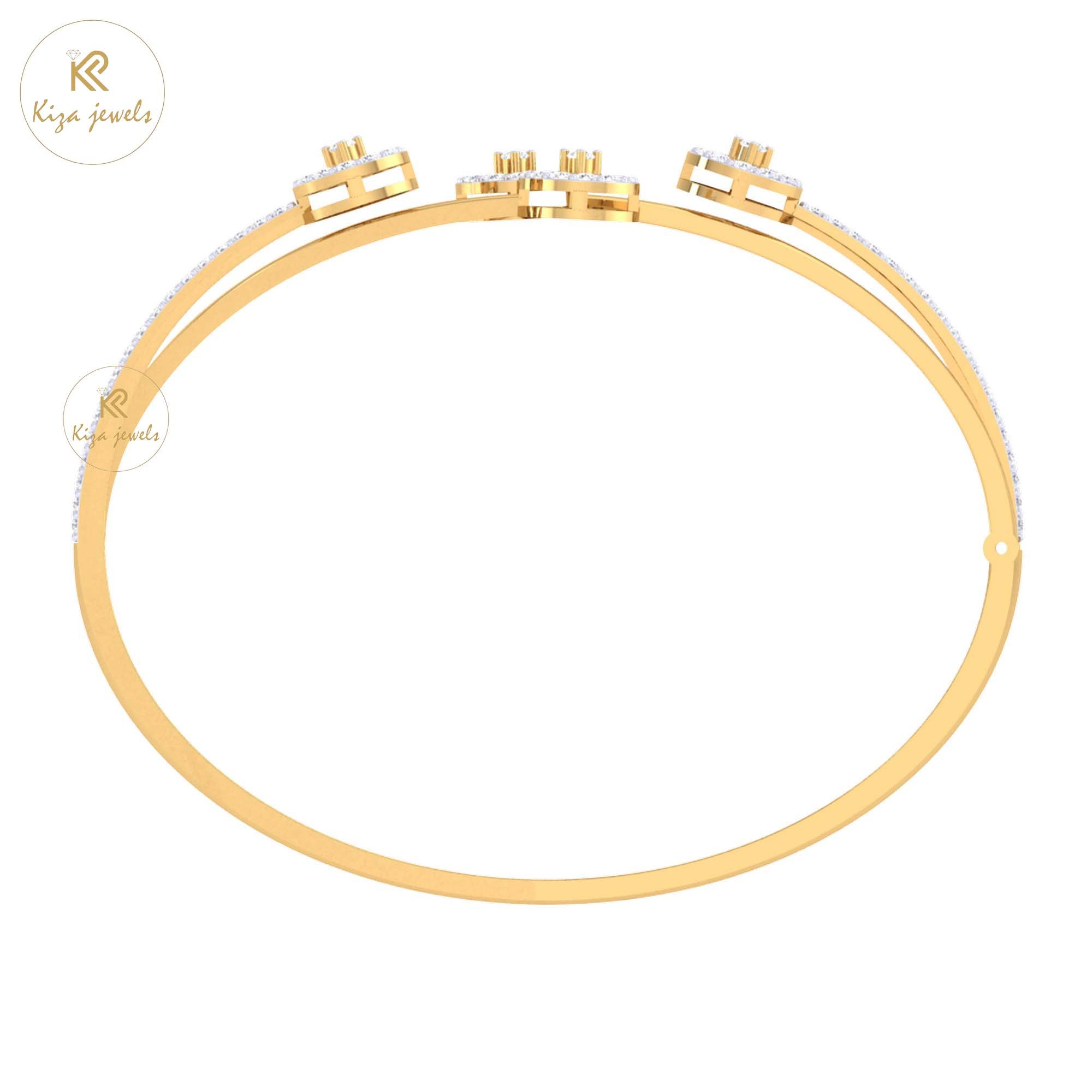 1.25 TDW Round Cut Diamond Bangle Bracelet