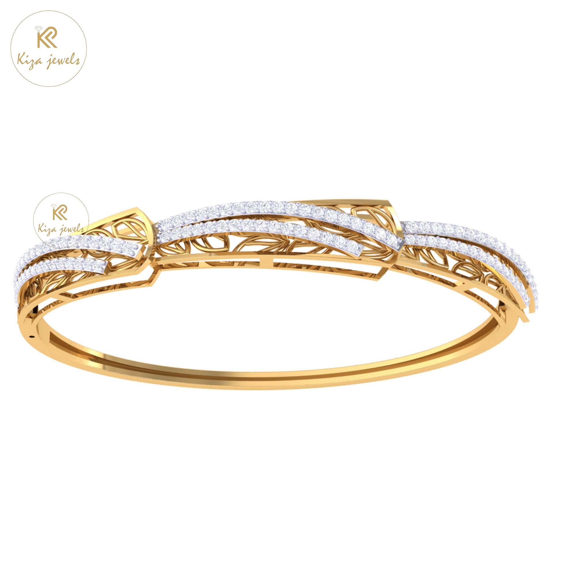 1.12 TDW Round Cut Diamond Bangle Bracelet