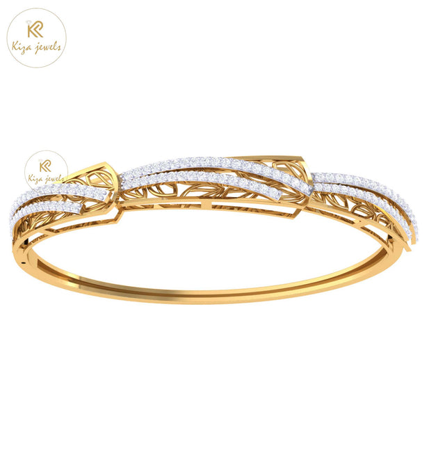 1.12 TDW Round Cut Diamond Bangle Bracelet