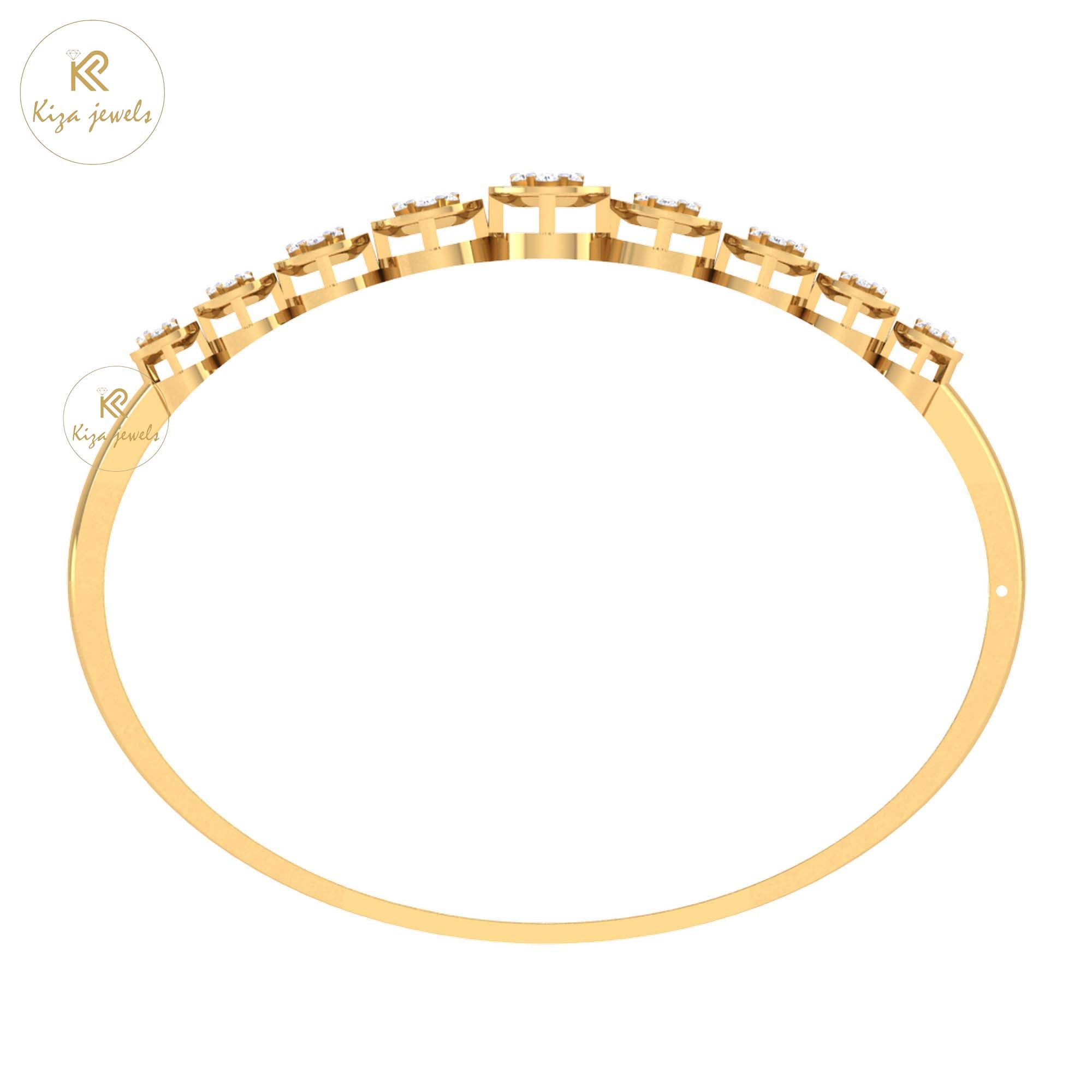 0.67 TDW Round Cut Diamond Women's Bangle Bracelet