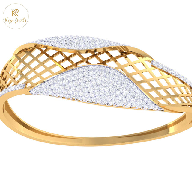 2.95 TDW Round Cut Diamond Women's Bangle Bracelet