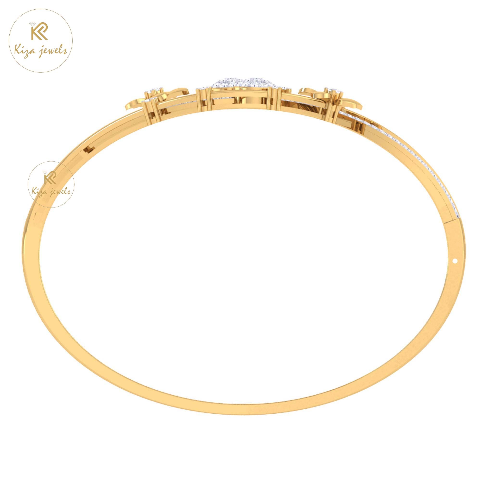 1.19 TDW Round Cut Diamond Bangle Bracelet