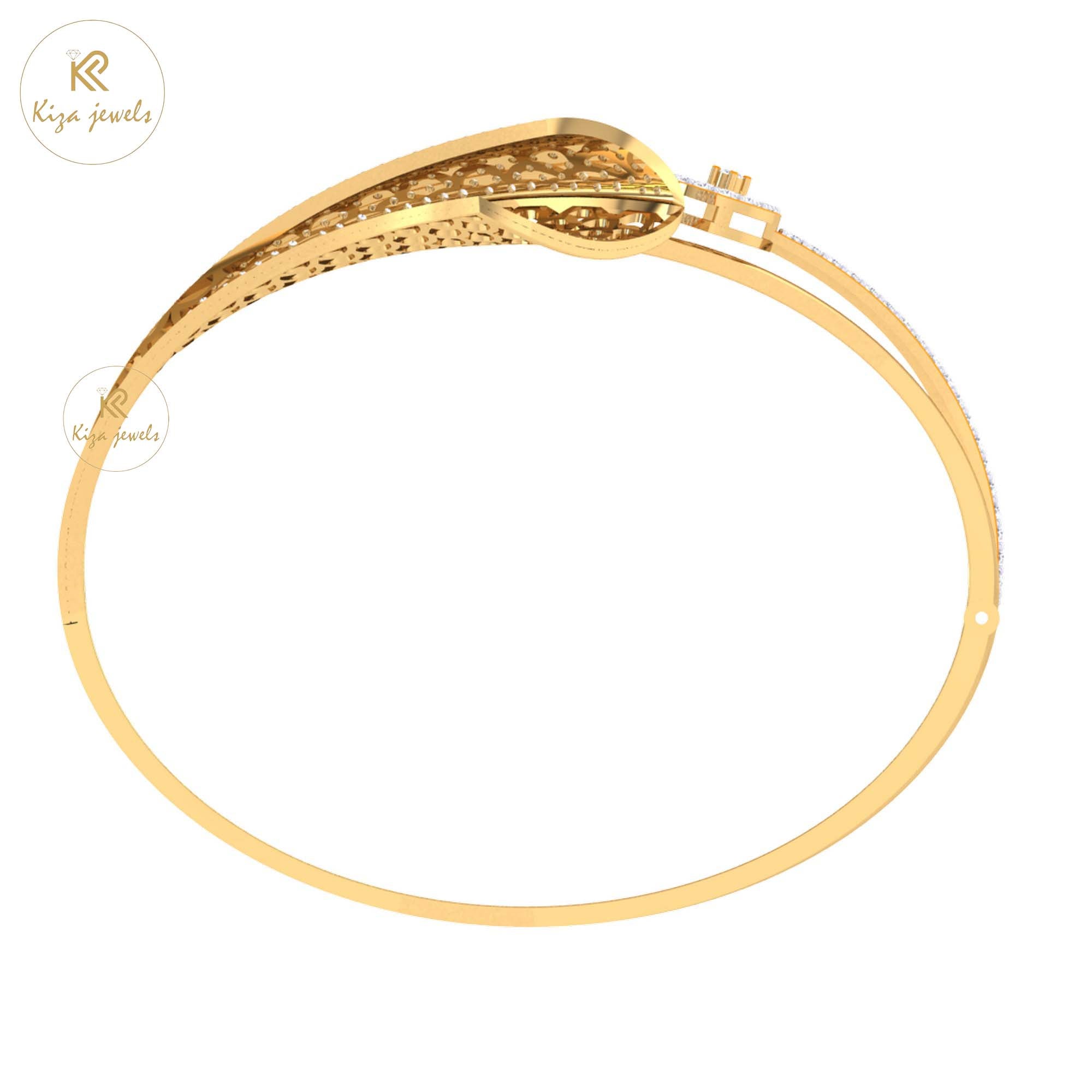 1.83 TDW Round Cut Diamond Bangle Bracelet