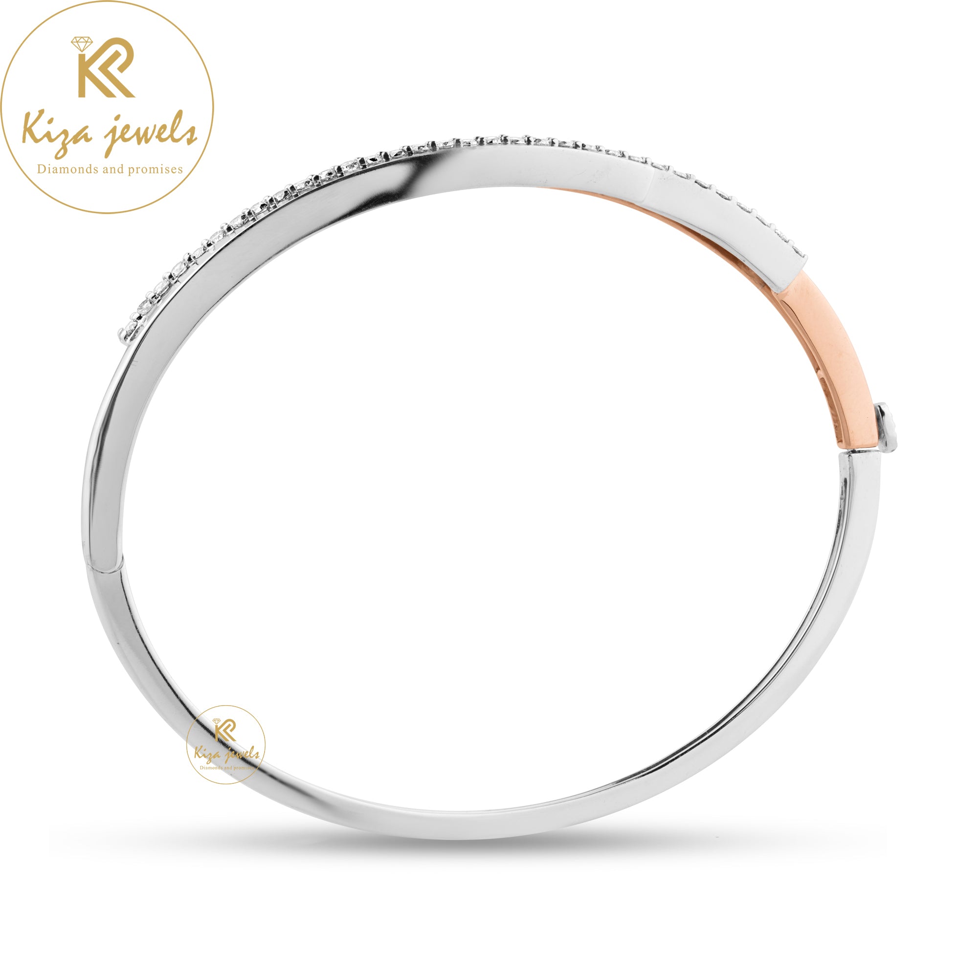 0.60 TDW Round Cut Diamond Bangle Bracelet