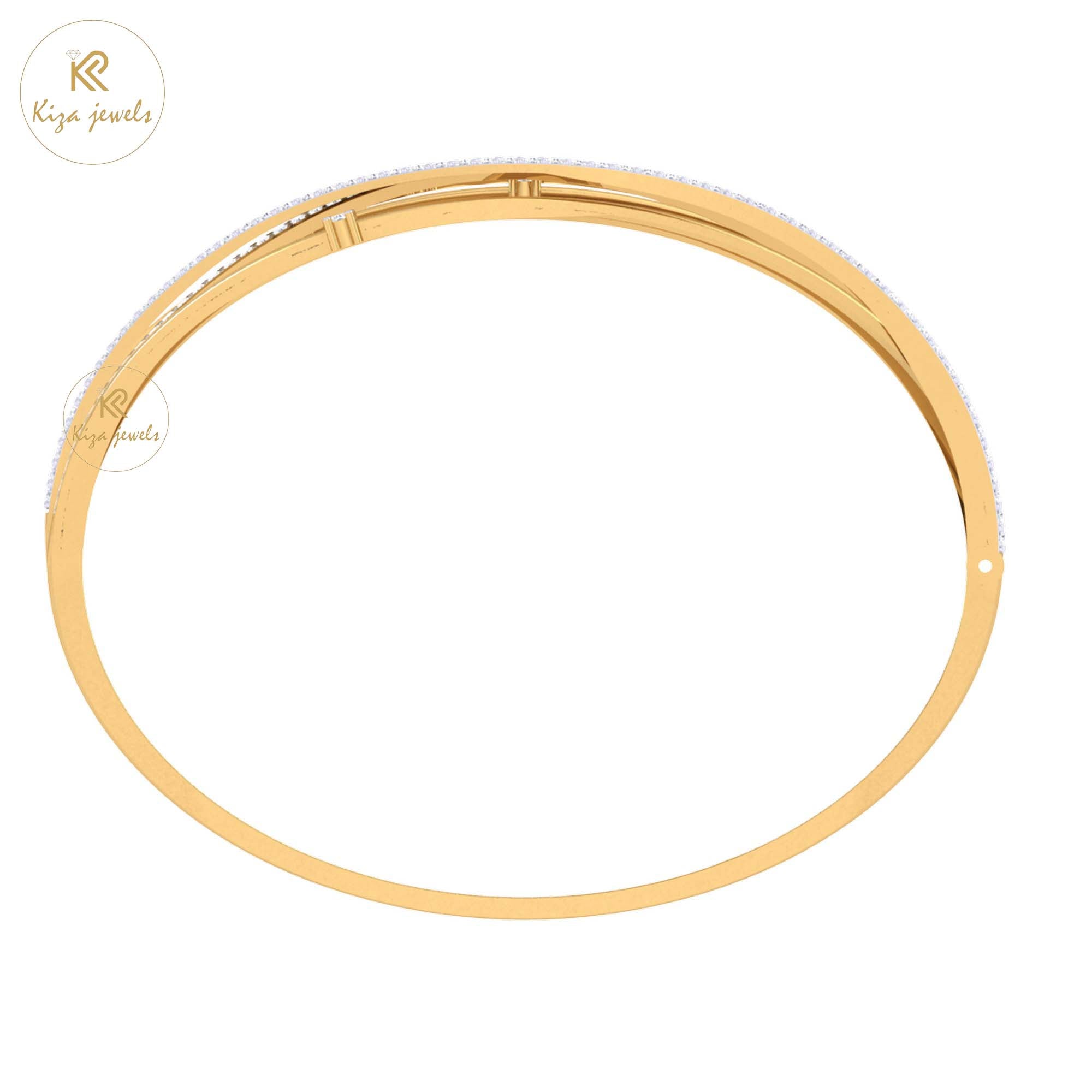 3.01 TDW Round Cut Diamond Bangle Bracelet