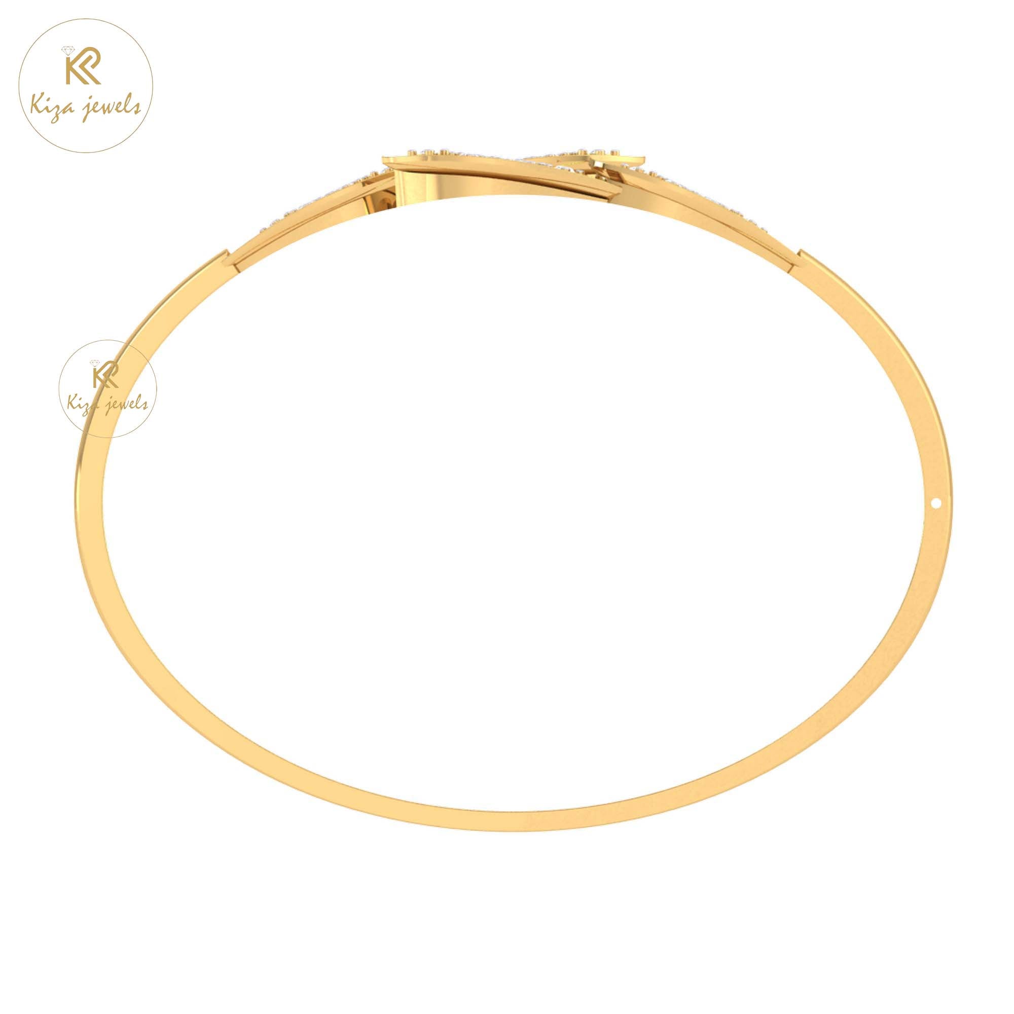 0.39 TDW Round Cut Diamond Bangle Bracelet