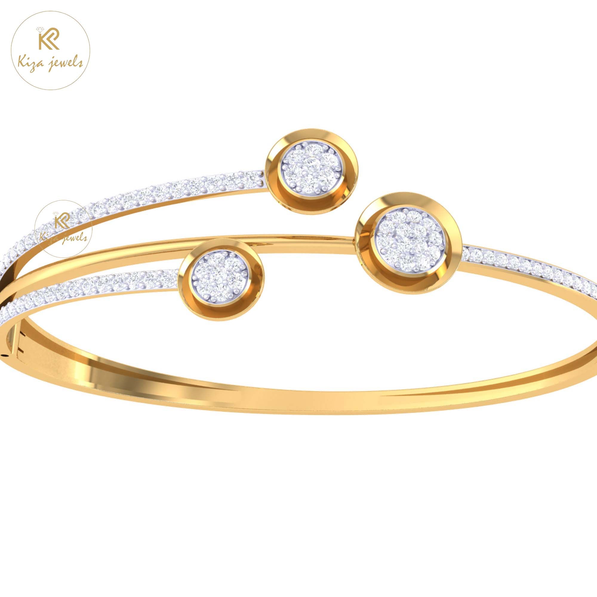 1.077 TDW Round Cut Diamond Bangle Bracelet