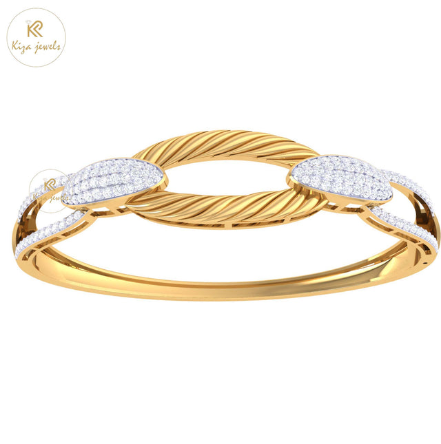 1.57 TDW Round Cut Diamond Women's Bangle Bracelet