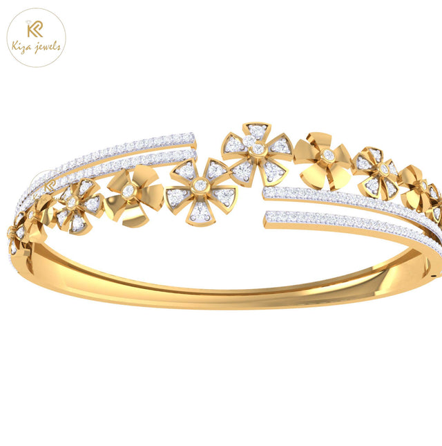 1.62 TDW Round Cut Diamond Bangle Bracelet