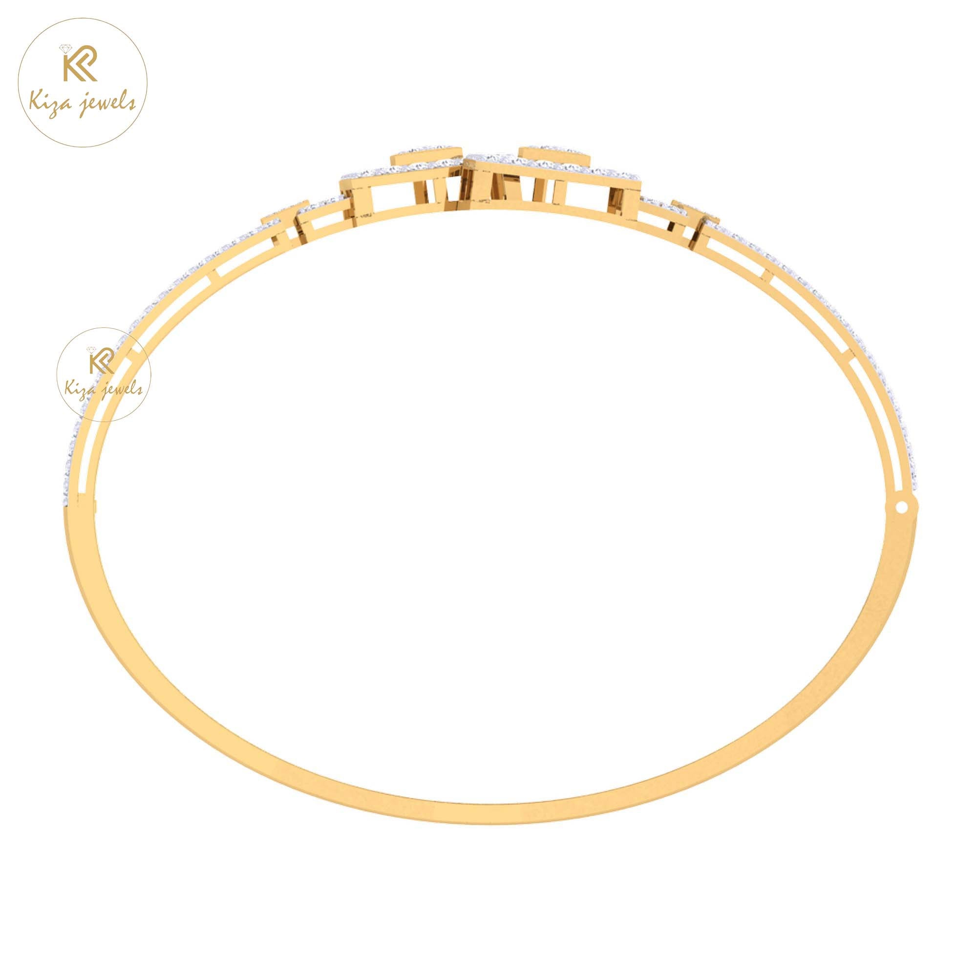 2.34 TDW Round Cut Diamond Bangle Bracelet