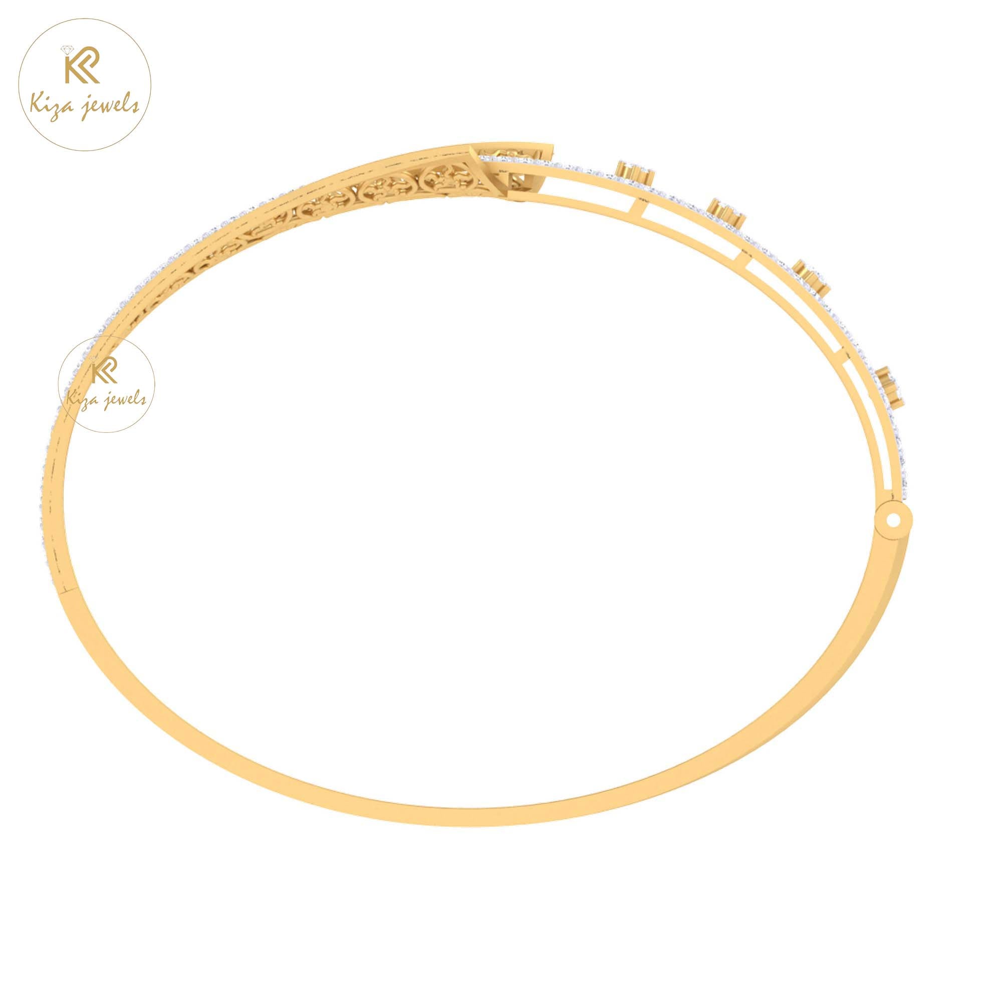 1.68 TDW Round Cut Diamond Bangle Bracelet