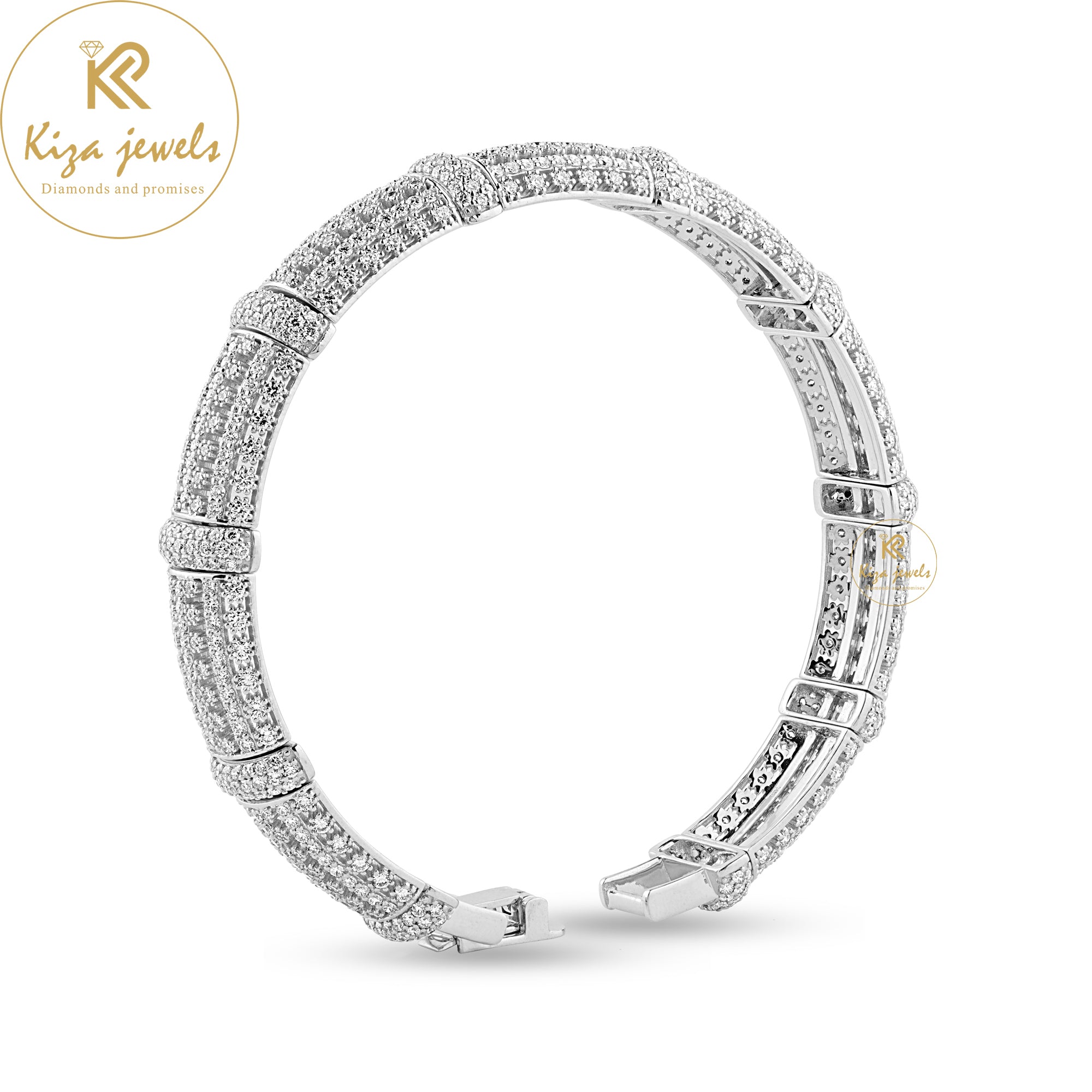 9.164 CT Round Cut Diamond Bangle Bracelet