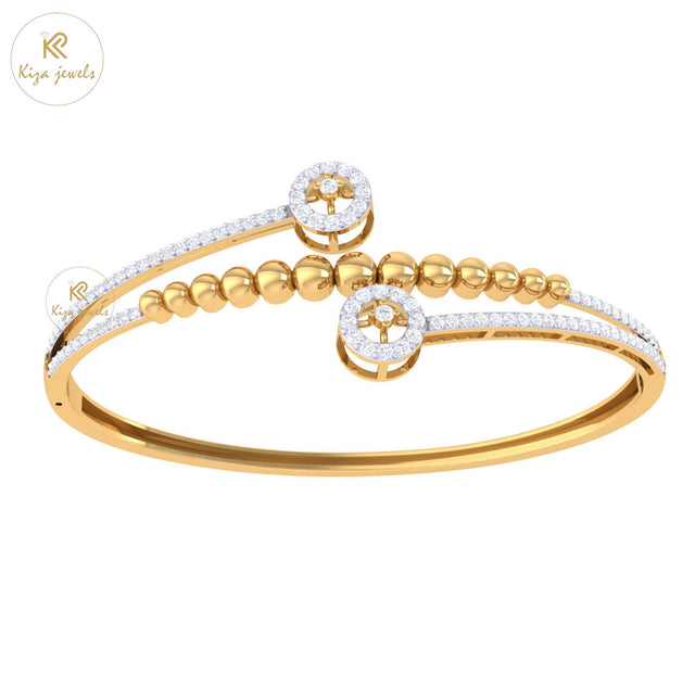 1.21 TDW Round Cut Diamond Bangle Bracelet