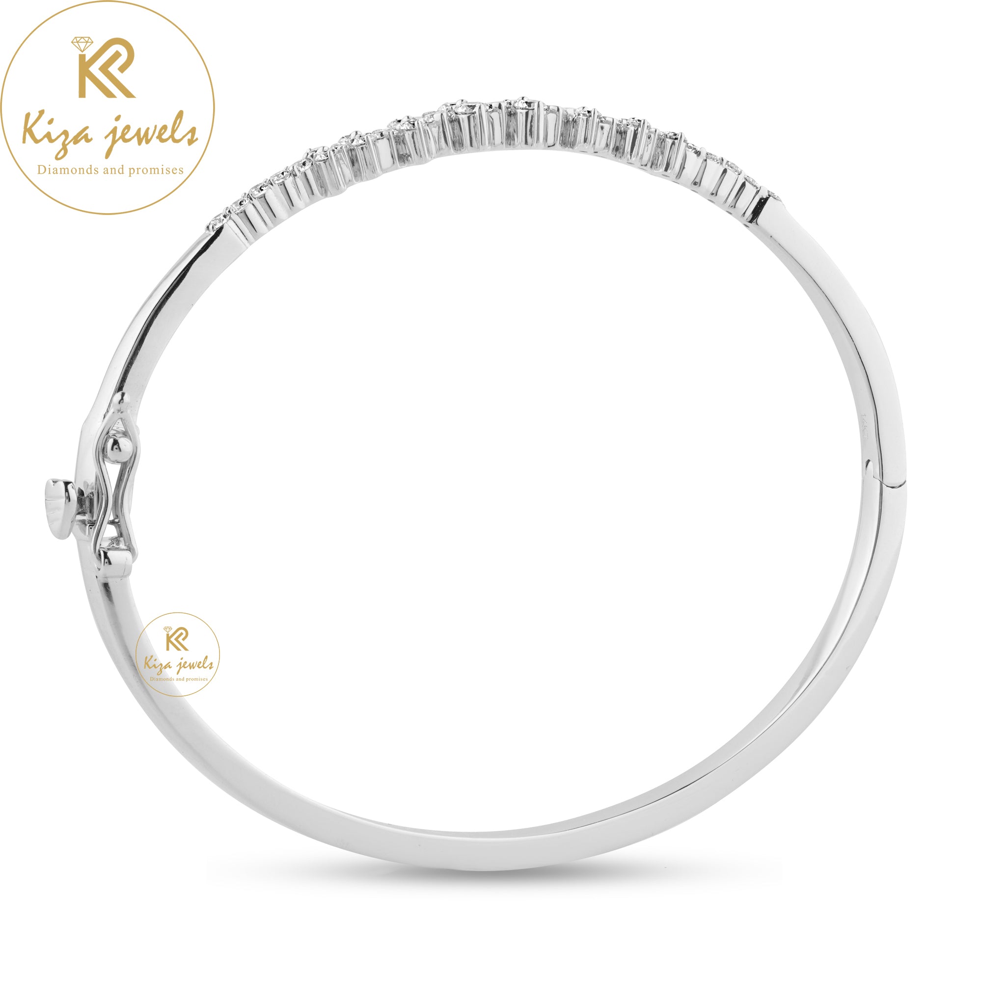 0.839 TDW Round Cut Diamond Bangle Bracelet