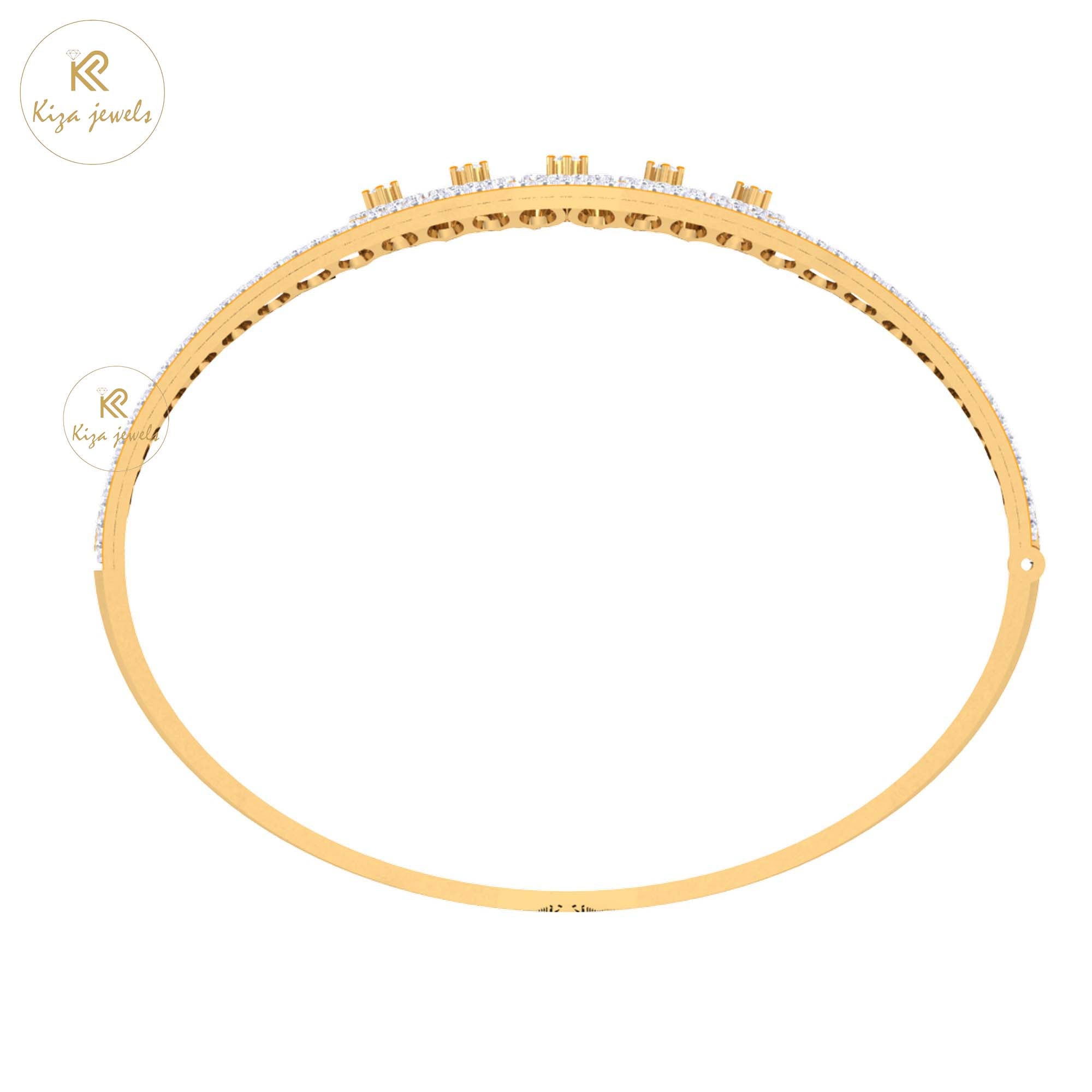 2.288 TDW Round Cut Diamond Women's Bangle Bracelet